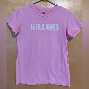 The KILLERS official 2004 concert merch- Light Pink Graphic Tee with White Print